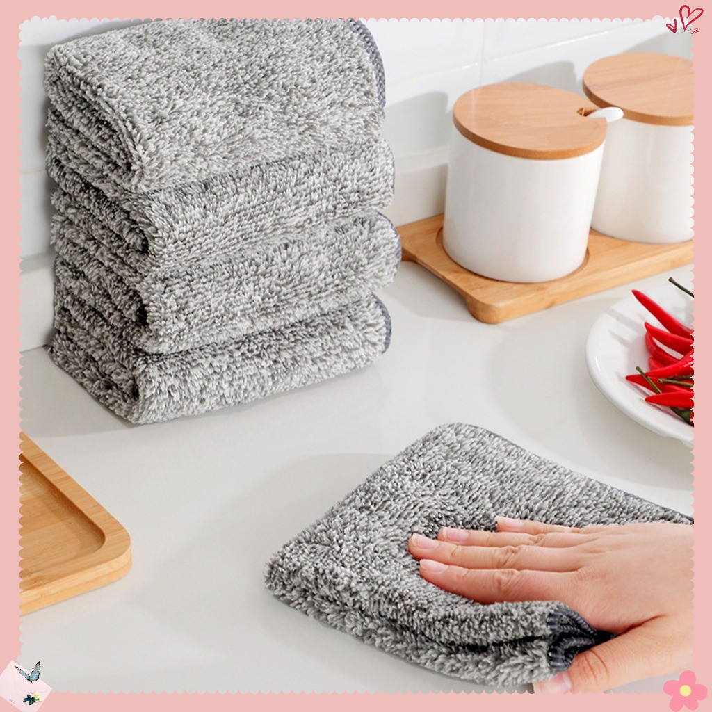 AuraLife😍30*30✨ผ้าเช็ดทําความสะอาด อเนกประสงค์ผ้า เช็ดโต๊ะ ผ้าขี้ริ้ว ถ่านไม้ไผ่ ป้องกันไขมัน ผ้าอเนกประสงค์ ผ้าขี้ริ้