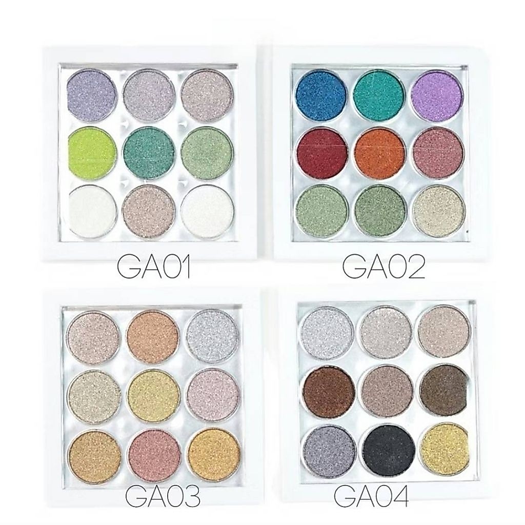 เซตผงขัดเล็บเจลจีน🇨🇳 GA01-GA04 แบบตลับ 9 ช่อง Nail Mirror Powder set