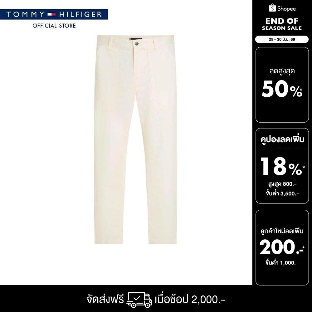 Tommy Hilfiger กางเกงขายาว ผู้ชาย รุ่น MW0MW40570 YA8 - สีขาว ทรง Wide