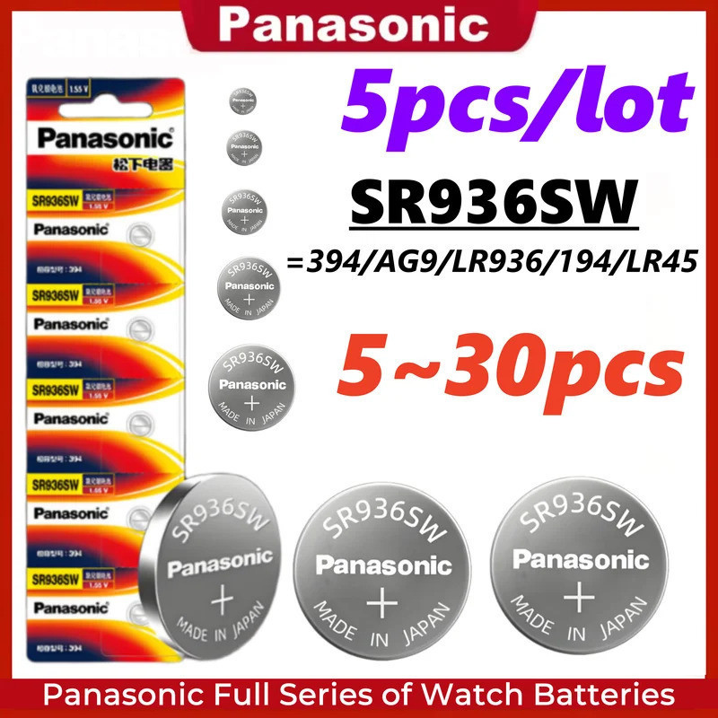 5-30PCS Panasonic SR936SW 394 นาฬิกาแบตเตอรี่ AG9 LR936 194 LR45 สําหรับ Tissot CK ควอตซ์นาฬิกา Silv