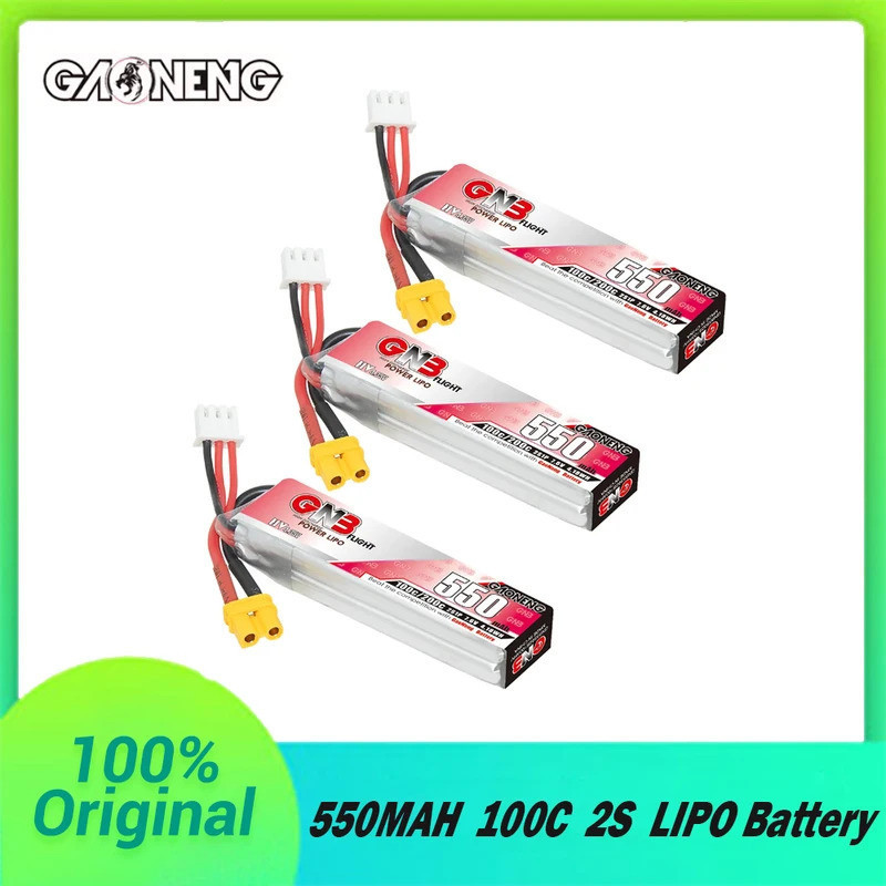 GAONENG GNB 2S 7.6V 550mAh 100C/200C HV Lipo แบตเตอรี่สําหรับ Happymodel FPV Racing Cine Whoop BetaF