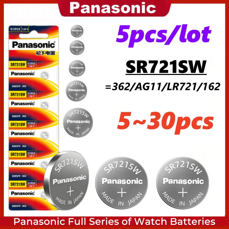 5-30PCS Panasonic SR721SW 362 นาฬิกาแบตเตอรี่ AG11 LR721 162 สําหรับ Tissot CK ควอตซ์นาฬิกา Silver o