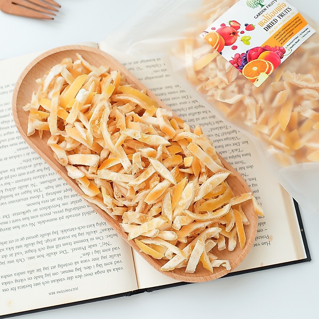 Dried Skin Lemon Stick ผิวเลมอนอบแห้งแบบแท่ง สูตรน้ำตาลน้อย สำหรับทานเล่น เป็นอาหารว่าง อร่อยมาก!! ผลไม้อบแห้ง By Garden