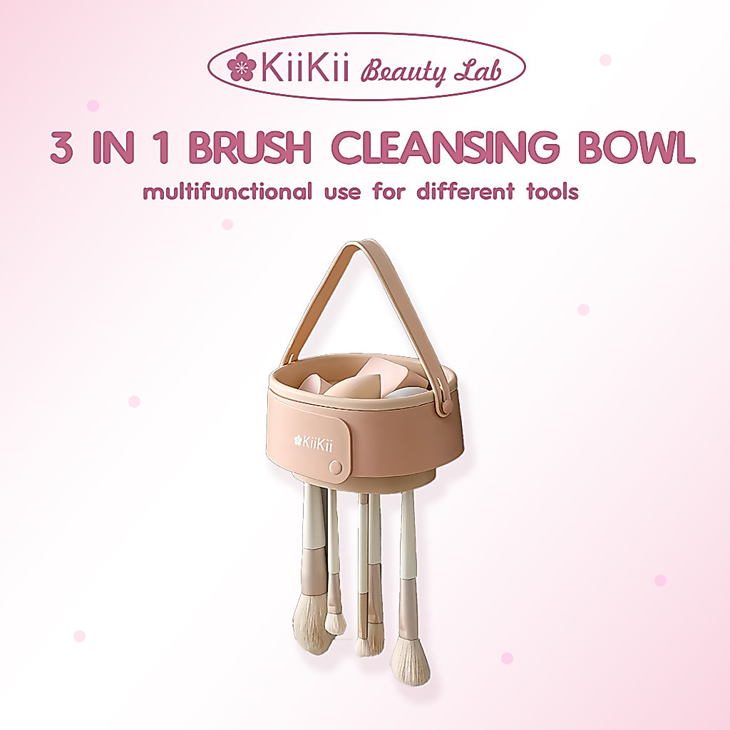 KiiKii Beauty Lab 3 in 1 ที่ล้างแปรง ที่ตากแปรง ถ้วยล้างแปรง วัสดุซิลิโคน พกพาสะดวก พับได้ ตากได้