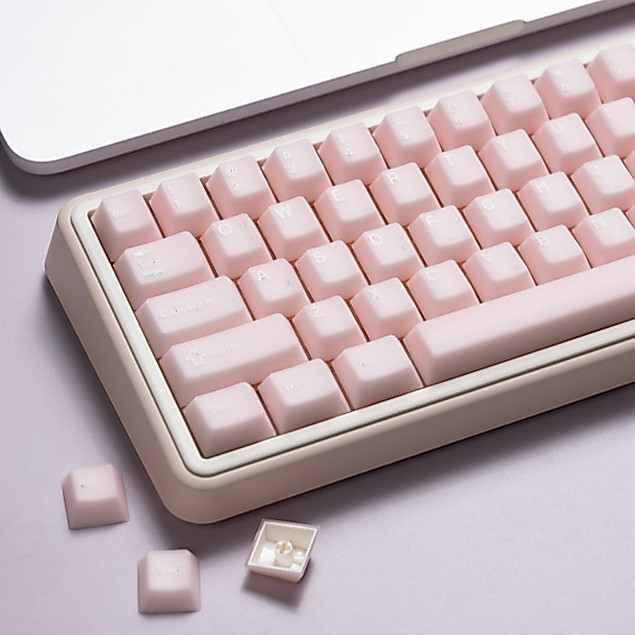 Womier โปร่งแสงหยกสีชมพู Keycaps โปรไฟล์เชอร์รี่ Double Shot PBT Keycap ชุดสําหรับ Cherry MX Switches คีย์บอร์ดเครื่องกล
