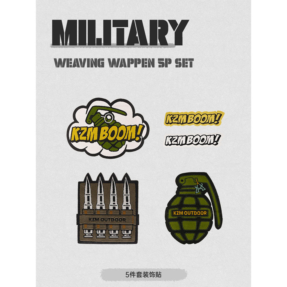เกาหลีนําเข้า kzm ยุทธวิธี Velcro Badge ชุด 5 ชิ้น Outdoor Travel Camping Badge ที่ไม่ซ้ํากันทหารอุป