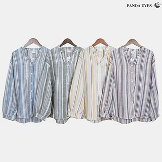 PANDAEYES ZATY COTTON LINEN STRIPE BLOUSE (CLO-CNCX73086BL)