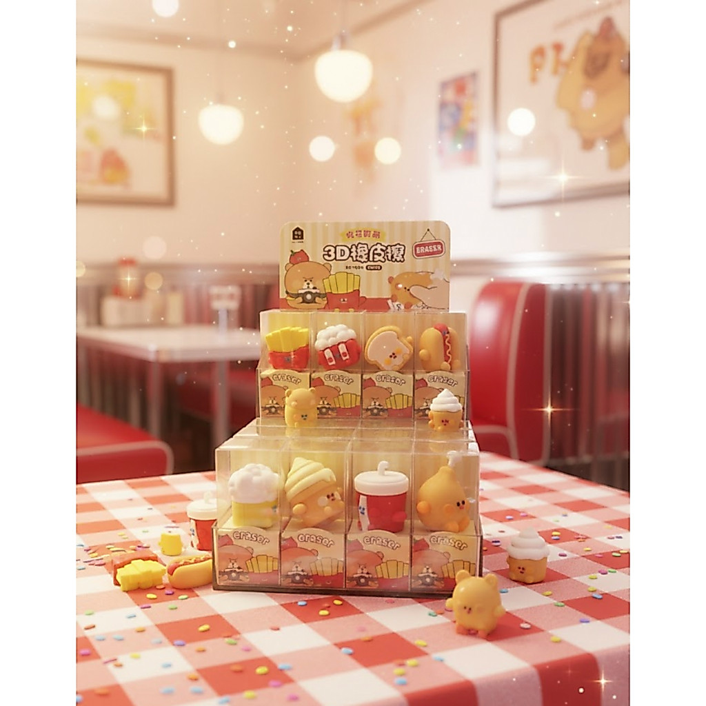 ยางลบดินสอ 3D รูปต่างๆ ธีม fast food