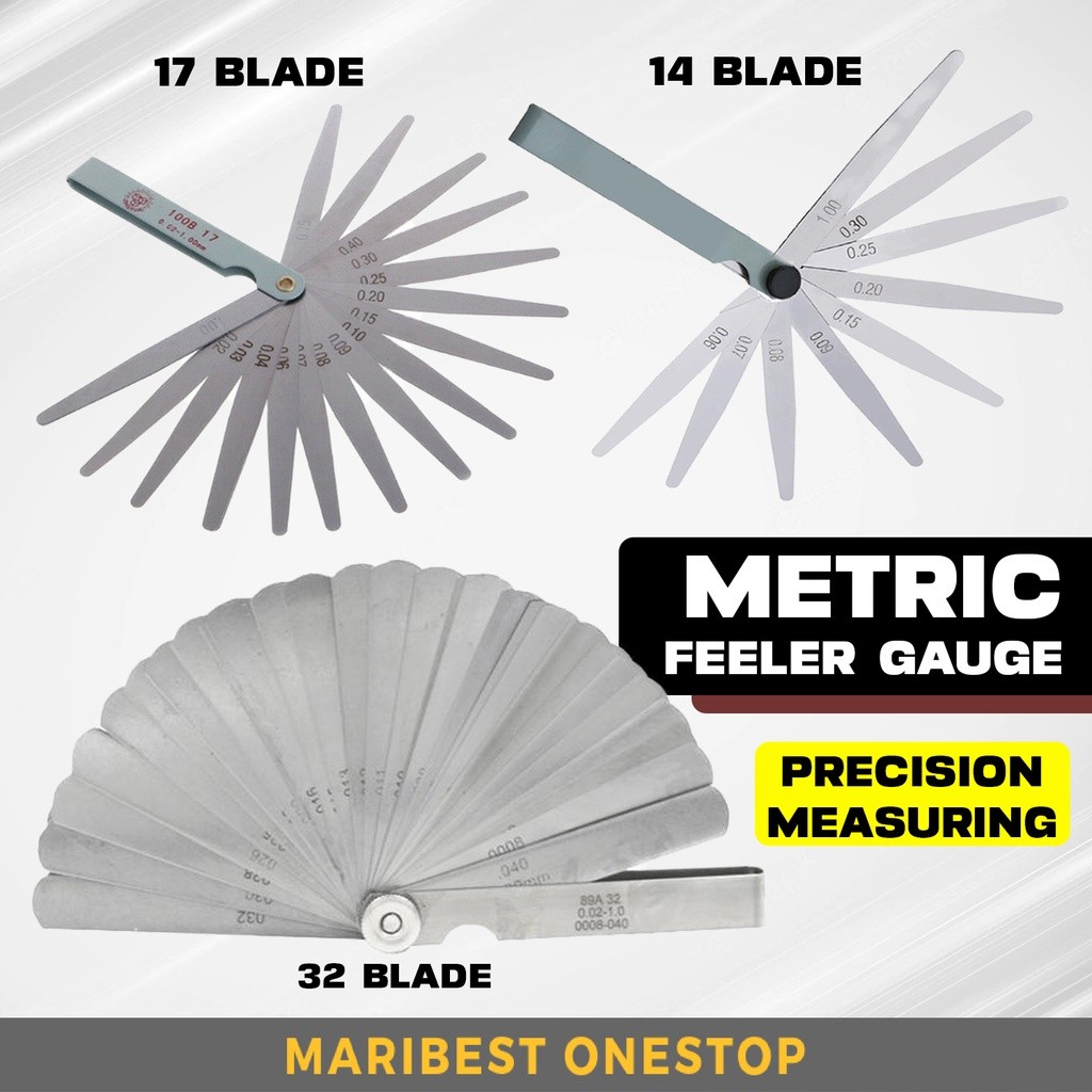 14 / 17 / 32 Blades Feeler Gauge ความหนา Gap Feeler Valve Gauge 0.05-1.00mm 100B14