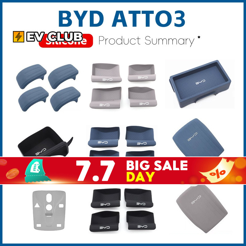 เหมาะสําหรับ Biadi byd atto3 ev ซิลิโคนภายในฝาครอบป้องกันแผ่นป้องกันกล่องเก็บแผ่นที่เท้าแขนกล่องแผ่นป้องกันหน้าจอกรอบดึงถุงมือเครื่องมือกล่องเก็บด้านหลังเพิ่มพื้นที่ภายในประตูล็อคหัวเข