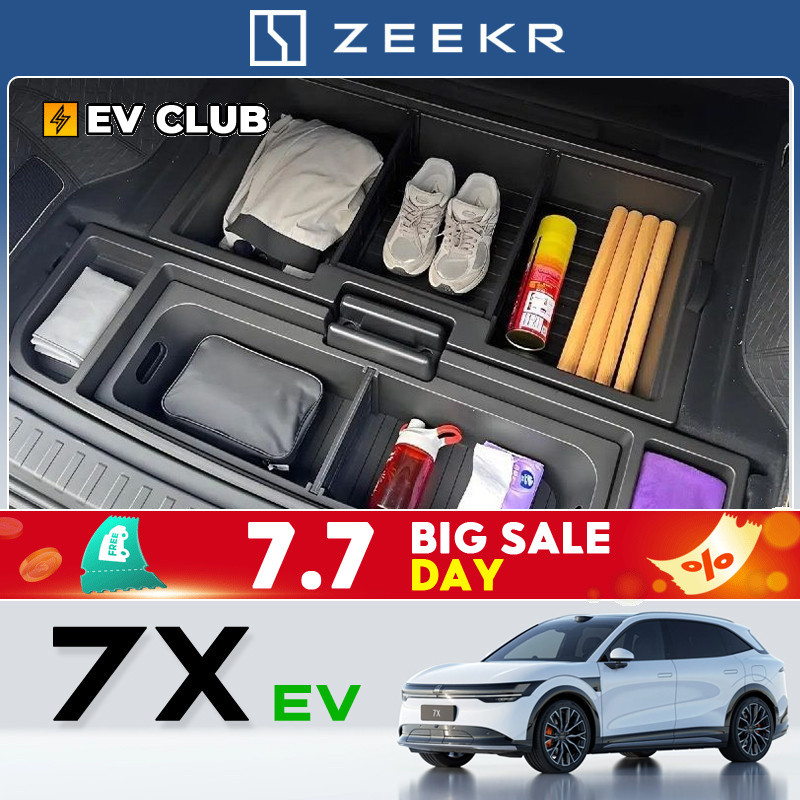 2025 geely zeekr 7x SUV ev รถพิเศษเฉพาะ Trunk กล่องเก็บของ Trunk Lower Layer กล่องเก็บของกันน้ําทนต่อการสึกหรอพิเศษรถการปรับเปลี่ยนภายในรถยนต์