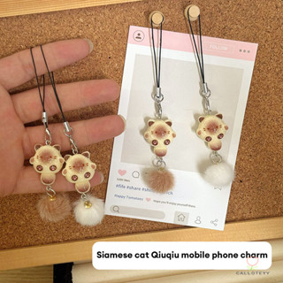 พวงกุญแจรูปแมวสยามน่ารักสำหรับห้อยโทรศัพท์ กระเป๋าอเนกประสงค…