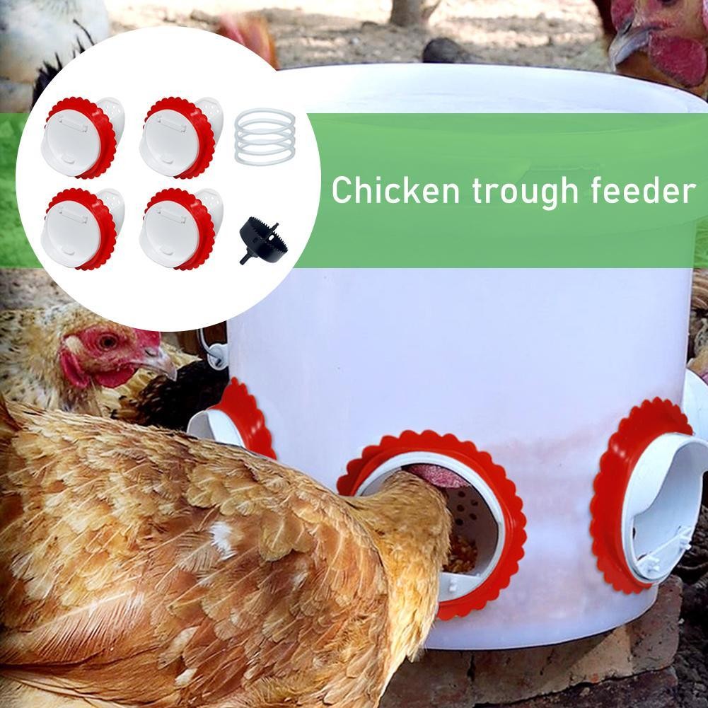 4/6/ไก่ Feeder Diy อาหารสัตว์ปีก Pro Feeders Kit สําหรับไก่ฟ้า O7c5