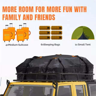 กระเป๋าหลังคา420D กันน้ำ รถ หลังคาบรรทุกสัมภาระ กระเป๋าเดินทาง Carrier Storage Bucket Travel 120*90*44CM Cargo bag