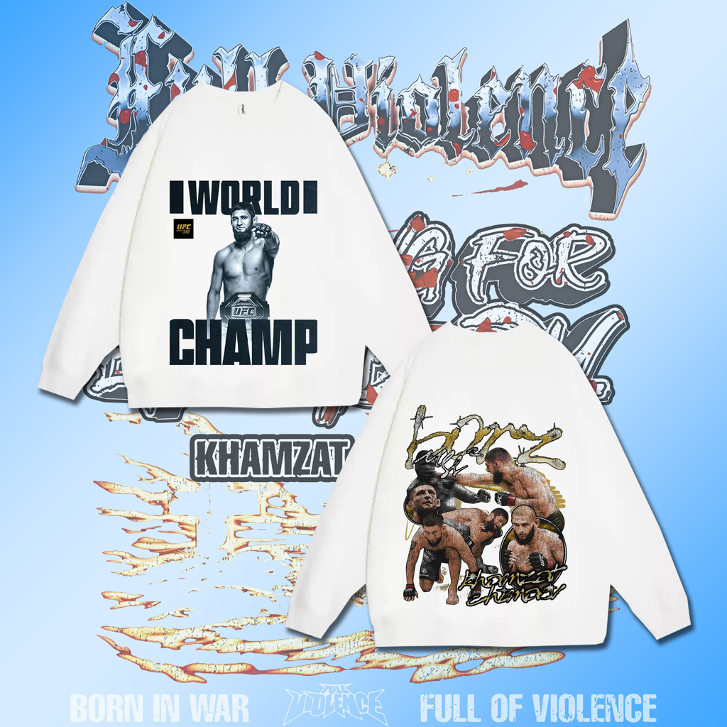 🏆【เตรียมจัดส่ง】Hamzat Chimayev wins UFC 319 เสื้อสเวตเชิ้ตคอกลมแขนยาว พิมพ์ลายคอตตอน นุ่ม ใส่สบาย #6