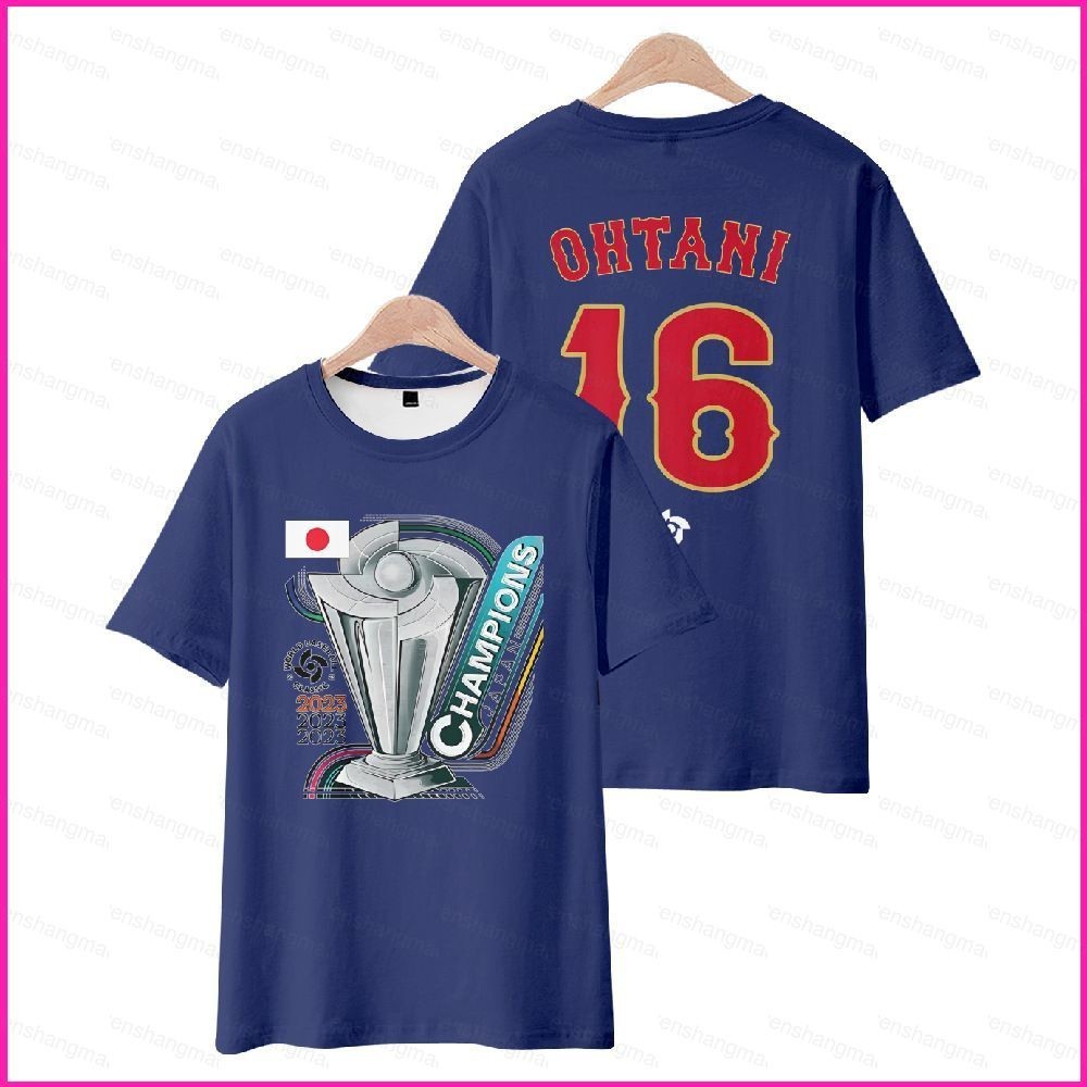 PS2 เสื้อกีฬาเบสบอล คอสเพลย์ญี่ปุ่น Ohtani แขนสั้น ลาย 3D พร้อมไซส์พิเศษ