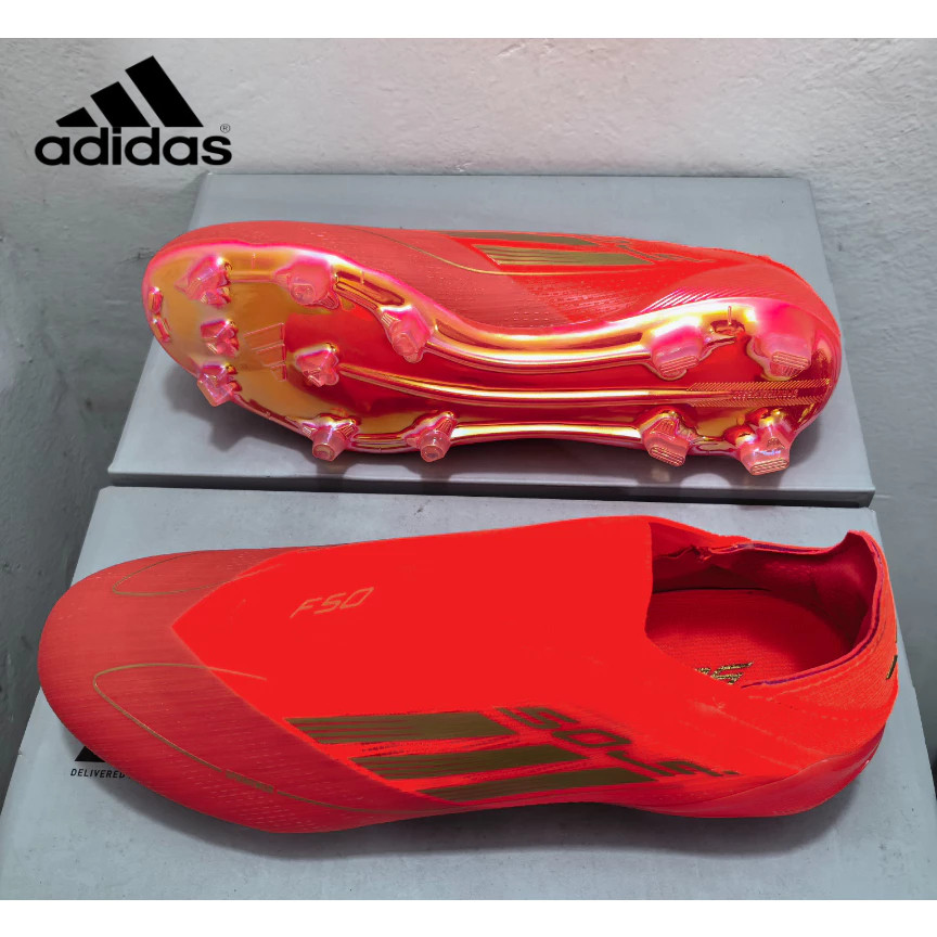 F50 Messi Fast Rerun 2024 Elite FG สำหรับผู้ชาย ถักกลางแจ้งAnti-Slipและทนทาน