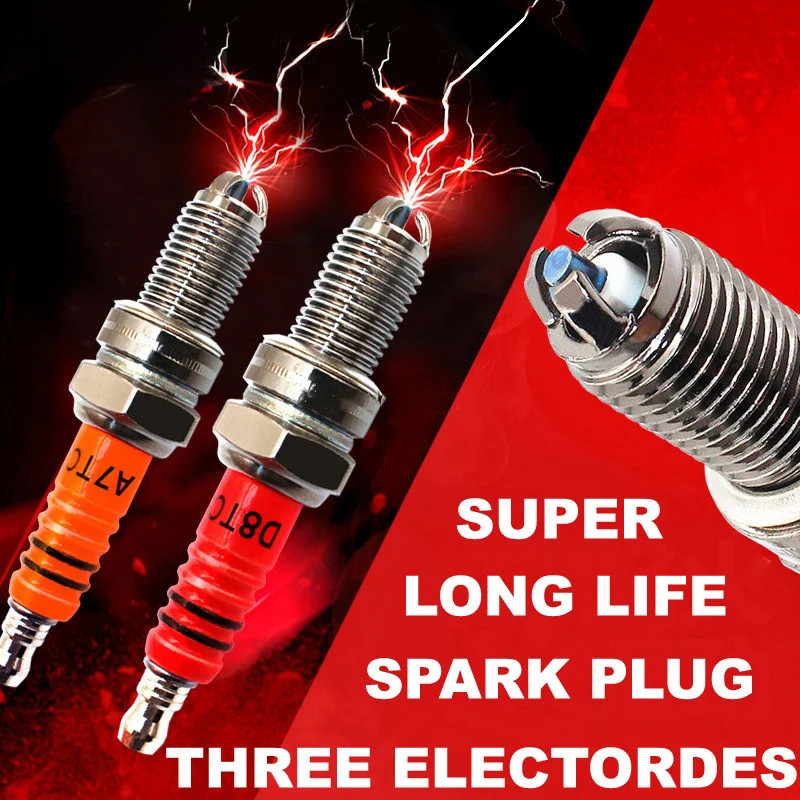 Triple Electrode A7TC D8TC สําหรับรถจักรยานยนต์ Atv Scooter จุดระเบิดรถจักรยานยนต์