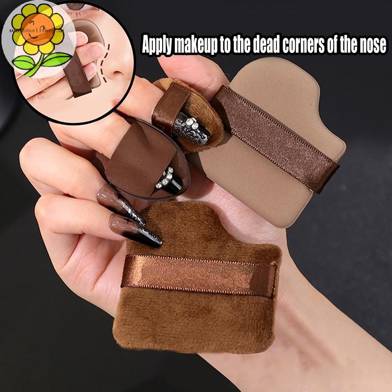 SUNSHOP 4/5/6/10 ชิ้นช็อกโกแลตพัฟเครื่องสําอาง Make Up ฟองน้ําเปียกแห้งใช้สําหรับ Face Eye Contourin