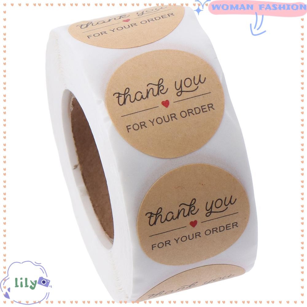 LILY Thank You Sticker, Self Adhesive 1 นิ้วสติกเกอร์ฉลาก, Handmade Thank You for Your Order Label G