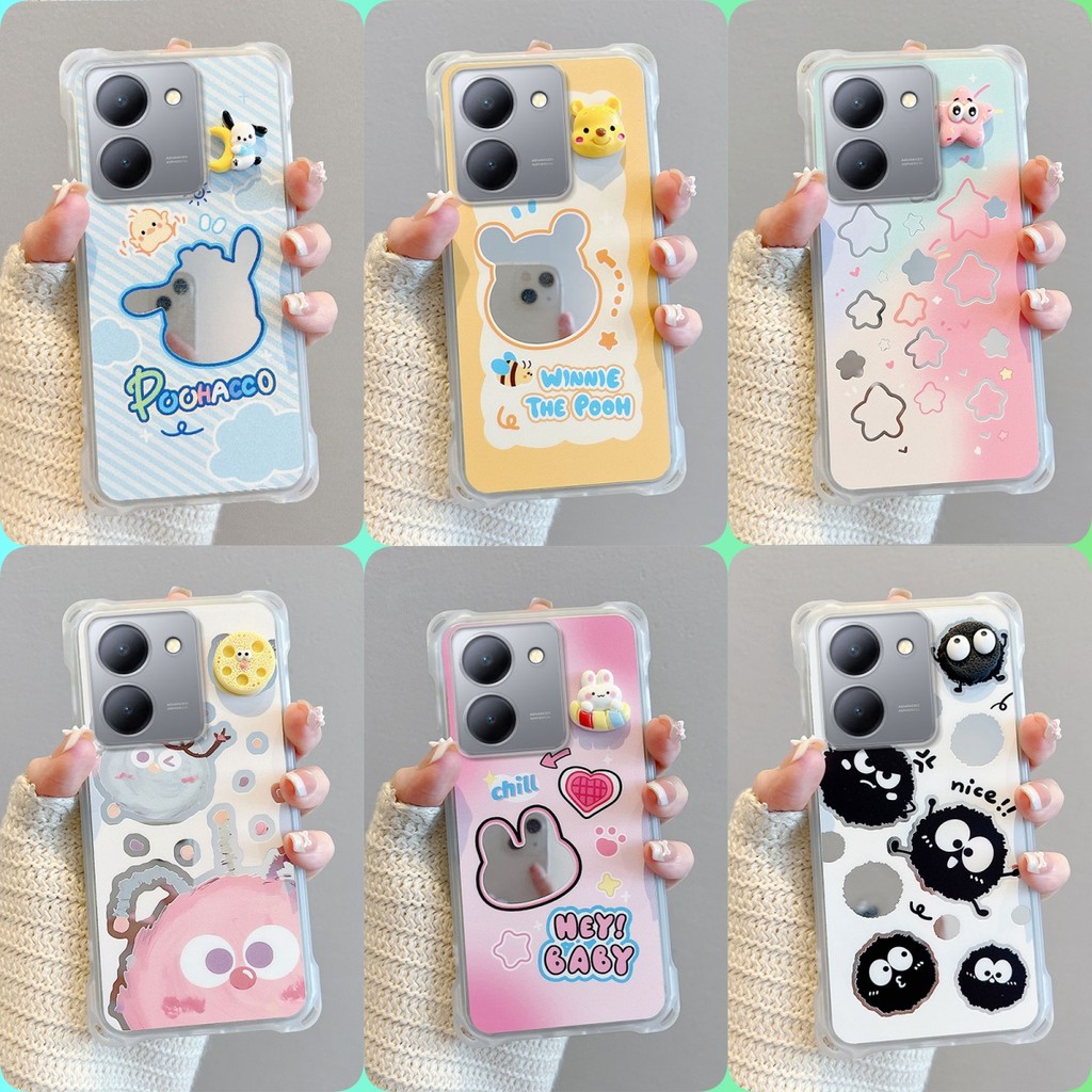 เคส POCO C65 กระจก‌สี่มุมป้องกันกรณีโทรศัพท์หล่น