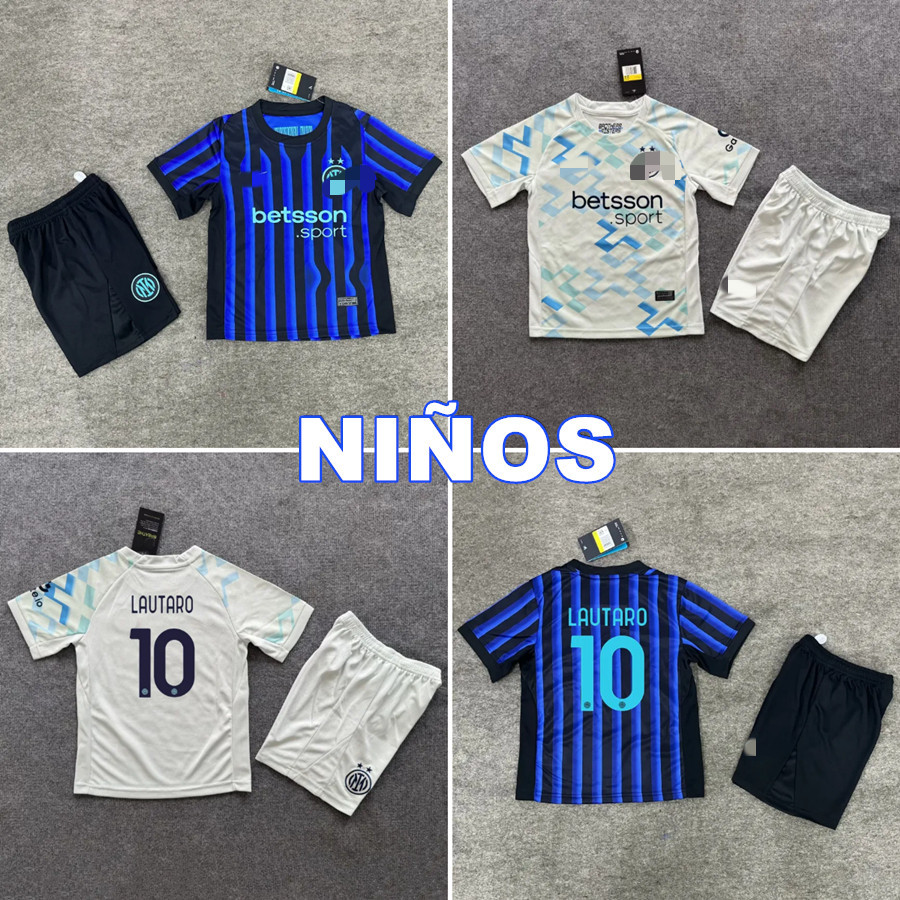 2025 2026 Kids Kit Inter Milan Home Away ชุดเสื้อฟุตบอลเด็กคุณภาพสูงยอดนิยม