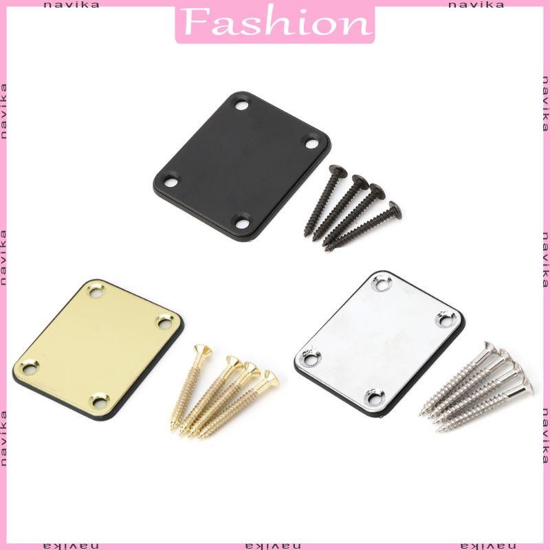 NAV 1 แพ็คกีตาร์โลหะคอแผ่นพร้อมสกรูสําหรับกีตาร์ไฟฟ้ากล่องกีตาร์ชิ้นส่วนกีตาร์ซ่อมเปลี่ยน