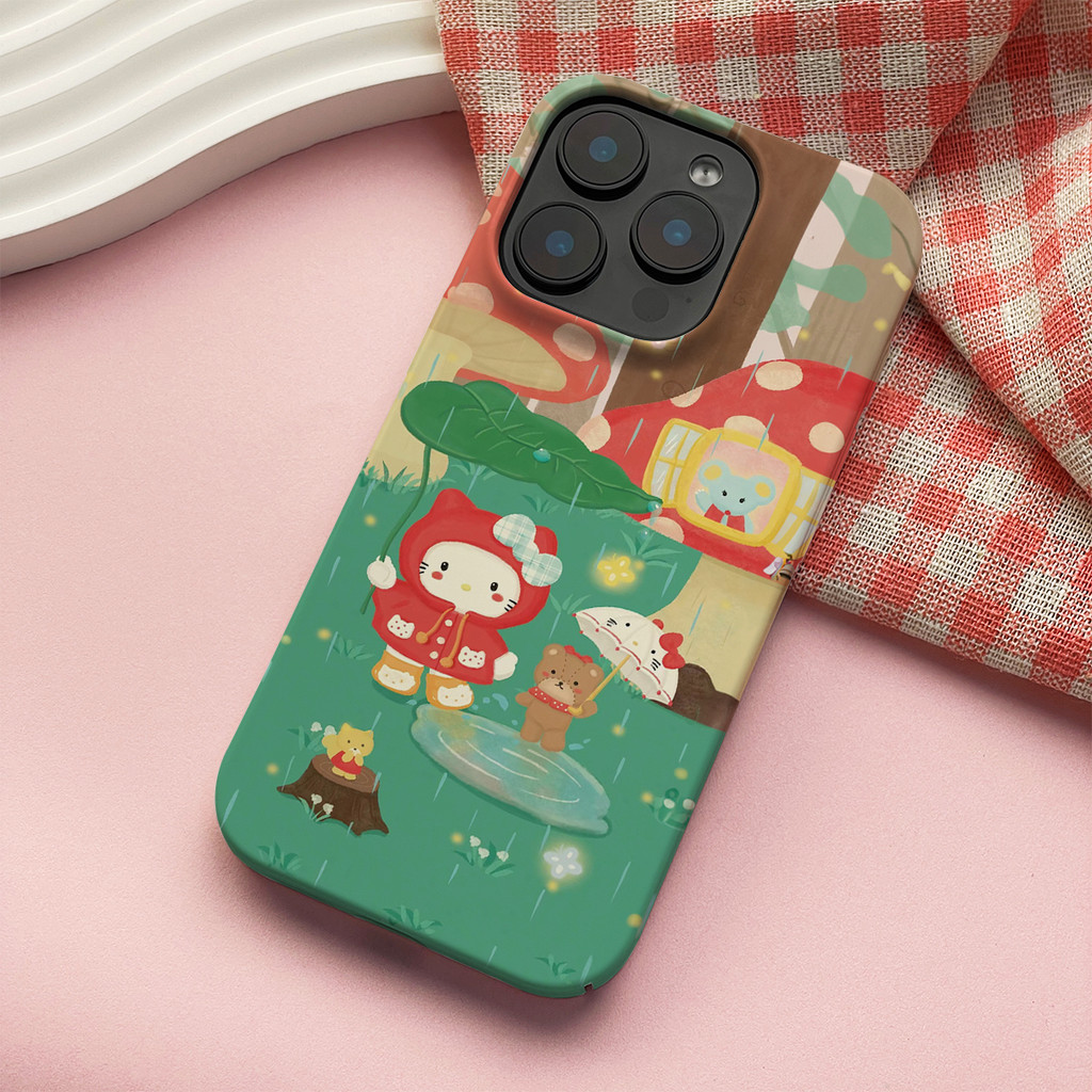 แมว kt, เหมาะสําหรับ iPhone6/7/8/X/Xs/Xr/Xs Max/11/12/13/14/15/16Pro Max การออกแบบการ์ตูนโปร่งใสกันก