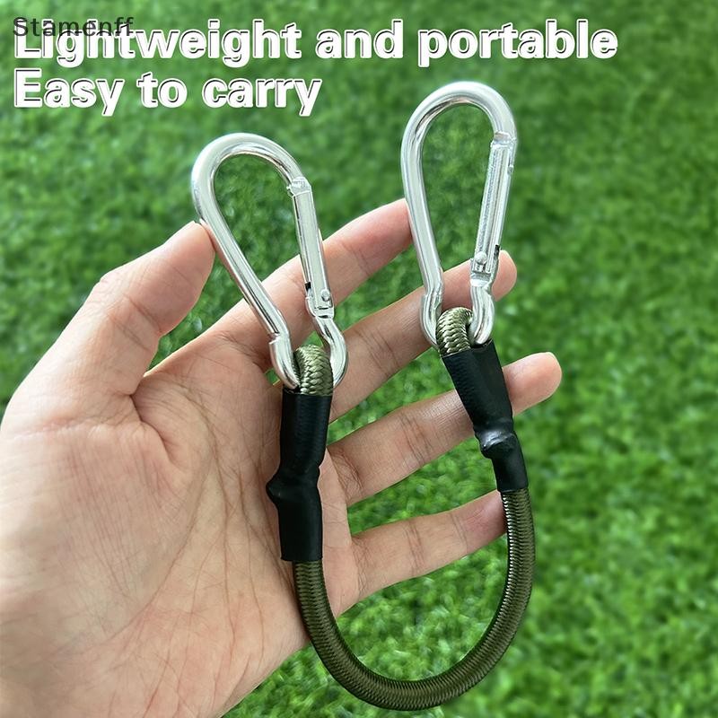 30/60/90/120 ซม.Carabiner เชือกยืดหยุ่นกลางแจ้ง Camping กระเป๋าเดินทางสายคล้อง Clothesline ยืดอุปกรณ์ตั้งแคมป์