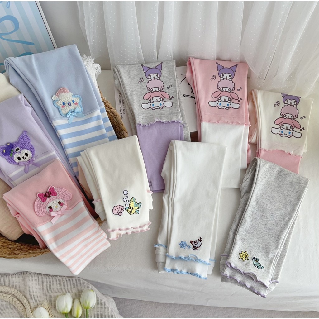 เสื้อผ้าฤดูใบไม้ร่วงสำหรับเด็กสไตล์ใหม่ น่ารักและสบาย เลกกิ้งการ์ตูน