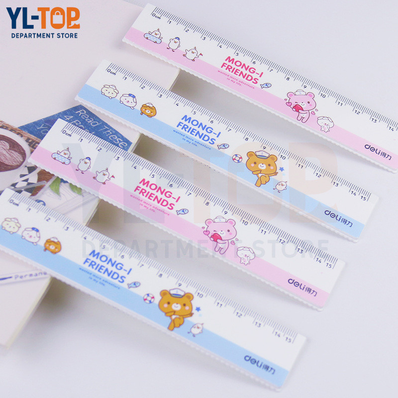 ไม้บรรทัด ไม้บรรทัดเด็กการ์ตูน ยาว 15 ซม. อุปกรณ์การเรียน (ส่งจากไทย) BS06