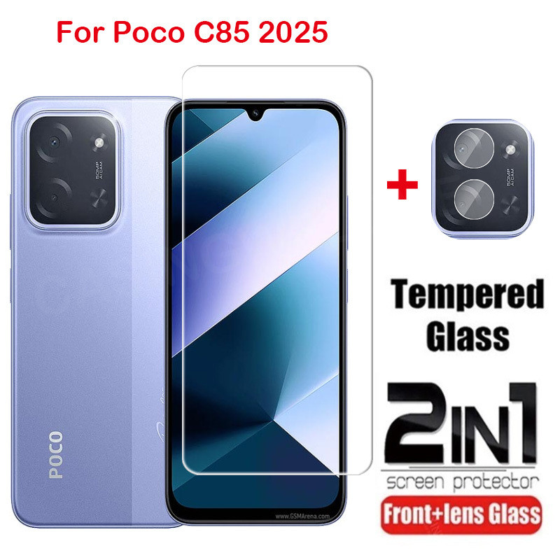 สําหรับ Poco C85 PocoC85 4G 5G 2025 กระจกนิรภัยคลุมทั้งหมดฟิล์มด้านหน้าป้องกันหน้าจอกลับกล้องเลนส์ป้องกันฟิล์ม