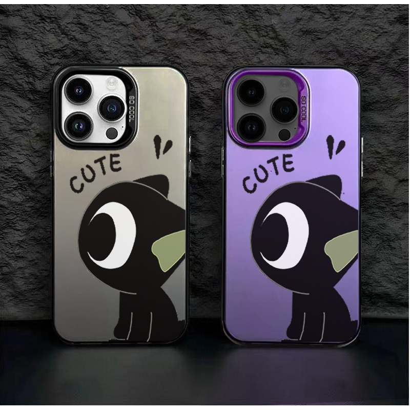 น่ารักแมวดํา Csing HP Silver สี Mtte Premium Silver nti Jtuh Hrd Cse สําหรับ Relme NOTE 60 C53 51 11