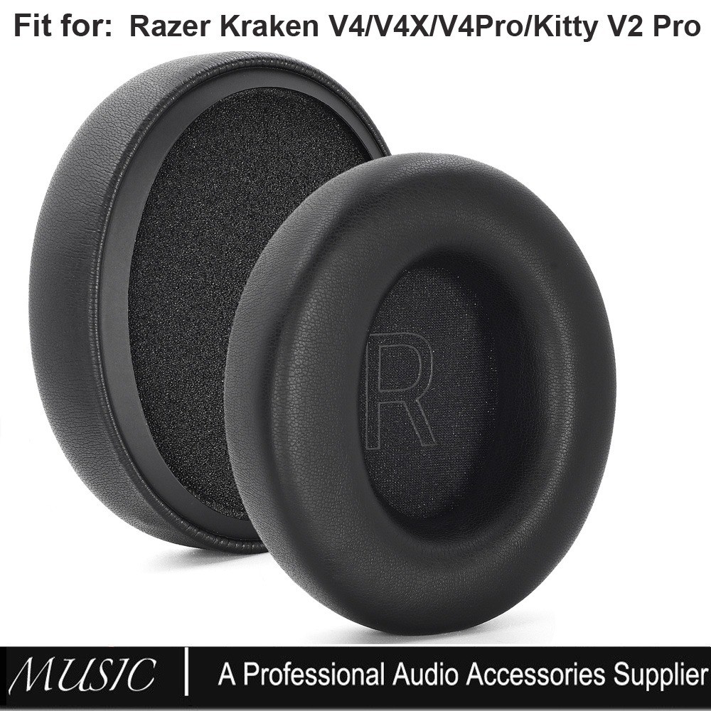 1 คู่แผ่นรองหูฟังสําหรับ Razer Kraken V4/V4X/V4Pro/Kitty V2 Pro หูฟังสําหรับเล่นเกมเปลี่ยนแผ่นรองหูฟ