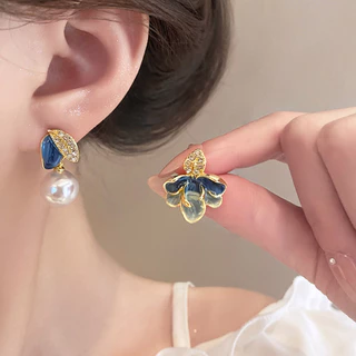 ต่างหูแฟชั่นมุกเรียบง่าย อารมณ์อ่อนโยน สไตล์หรูหรา