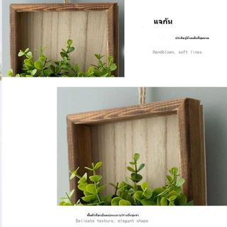 พืชกรอบประดิษฐ์ ดอกไม้ประดิษฐ์ตกแต่งผนัง แขวนผนังจำลองดอกไม้ ไม้ประดิษฐ์พืชสีเขียวแ การตกแต่งสวน
