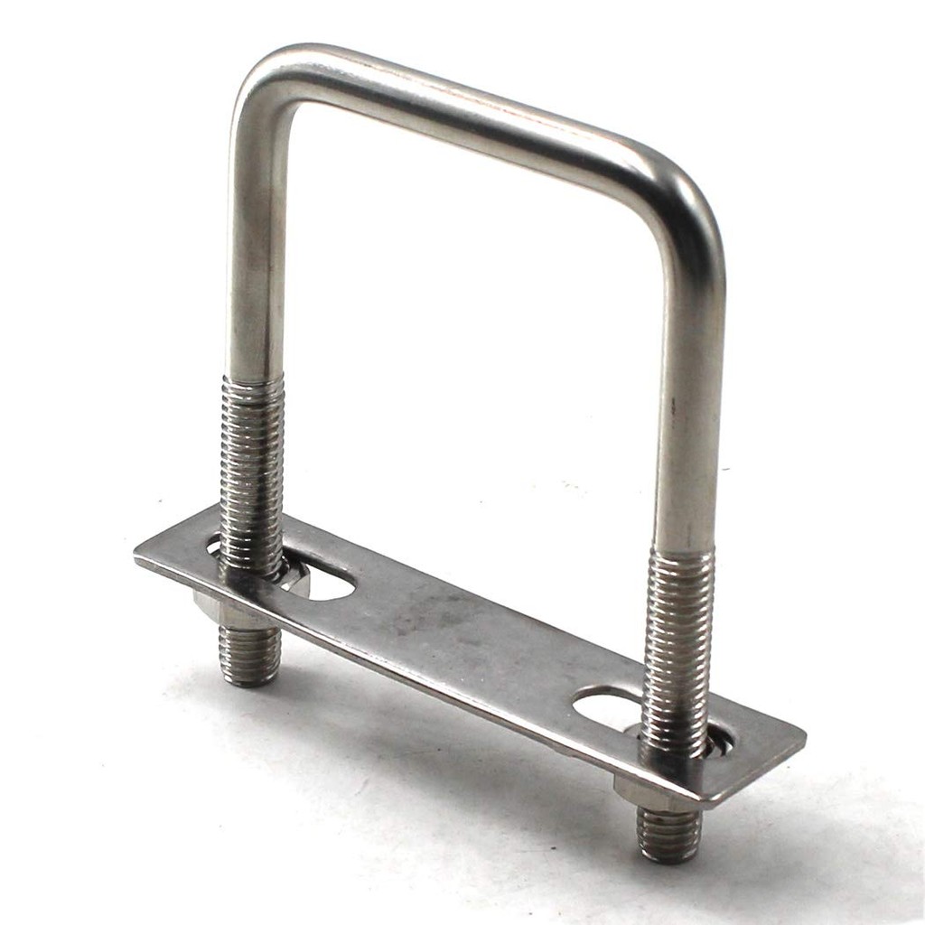 M8x45x110mm Square U Bolt 304 สแตนเลส Tie Down U Bolt (แพ็ค 2 ชิ้น) Z0UL