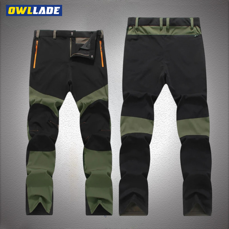 OWLLADE กางเกงCargoสำหรับชาย สไตล์เดินป่าและขี่จักรยาน สีเขียว กันน้ำ แห้งไว