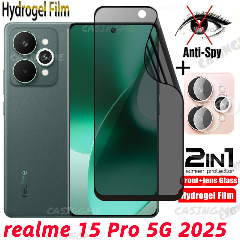Realme 15 Pro 5G 2025 Full Cover Soft Privacy Hydrogelฟิล์มสําหรับRealme 15 Realme15 Pro 15Pro Realme15X 15T + 5G 2025 Anti Peekความเป็นส่วนตัวฟิล์มกล้องป้องกันหน้าจอAnti-Spy