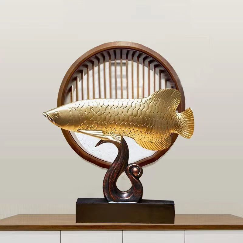 Lucky Golden Arowana เครื่องประดับห้องนั่งเล่นในบ้านตู้วางทีวีทางเข้าตู้ไวน์ของตกแต่งระดับไฮเอนด์ของขวัญสํานักงาน
