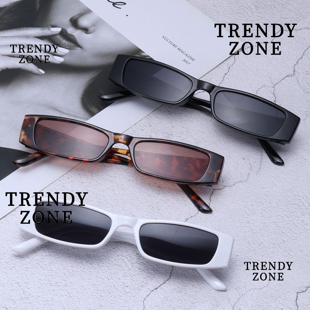 TRENDYZONE แว่นกันแดดรูปสี่เหลี่ยมผืนผ้าขนาดเล็ก สไตล์วินเทจ ป้องกันUV400