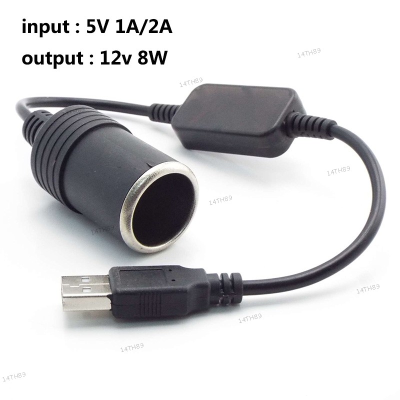 0.3M/1M GPS ซ็อกเก็ตเชื่อมต่อสายพอร์ต USB 5V ประเภท A ชาย 12V รถอะแดปเตอร์แปลง 14TH89