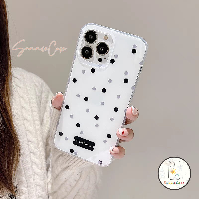 เหมาะสำหรับ OPPO A98 A16 A16K A38 A57 A17K A15 A7 A60 A31 A92 A3 A74 A52 A78 Reno 10 5 12 เคสโทรศัพท์สีขาวใหม่ จุดโพลก้า - รูปที่ 2