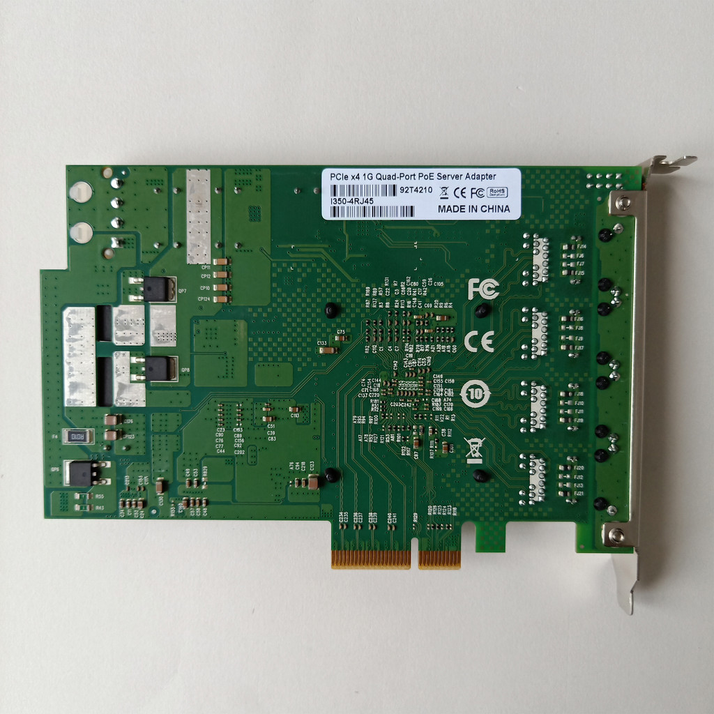 ยี่ห้อใหม่ POE การ์ดเครือข่ายสี่พอร์ต inteli350am4 ชิป PCIE Gigabit 4-Port PoE อะแดปเตอร์อีเธอร์เน็ต