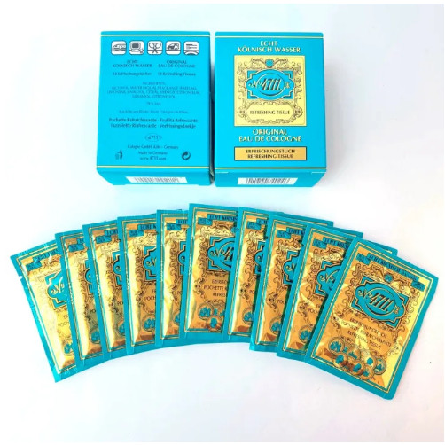 ฉลากไทย4711 Refreshing Tissue ผ้าเย็น ทิชชู่เย็น 4711 กลิ่นออริจินอล 1 กล่องมี 10 แผ่น