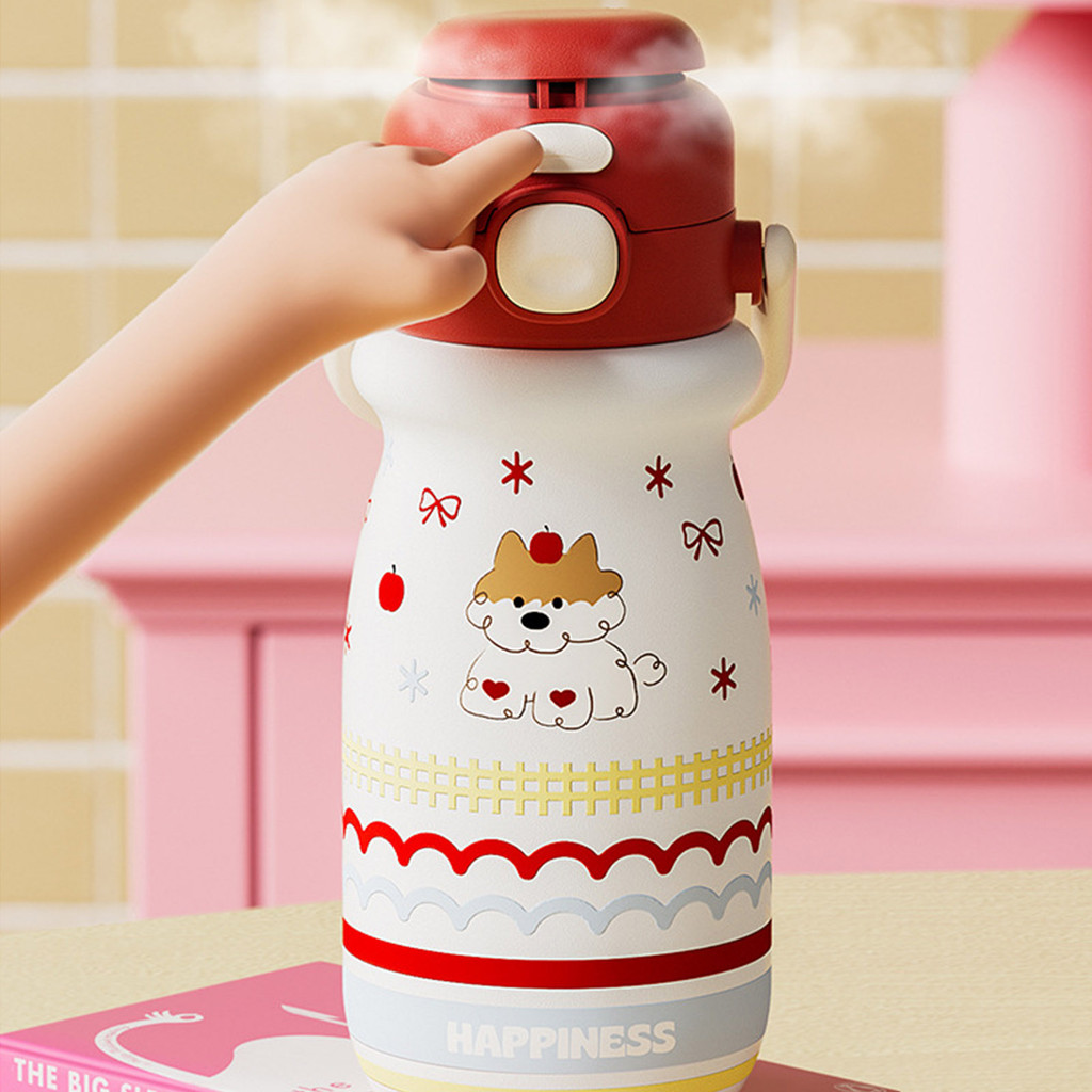 【ได้รับใน 1-3 วัน 🔥】520ml/18ozเด็กพกพาน้ำแก้ว ปากหลอด+ดื่มตรง แก้วเก็บความเย็น-ซีรีย์ลูกสุนัข(สแตนเลส 316) Tumblerเก็บความเย็น 6 ชม. - รูปที่ 4