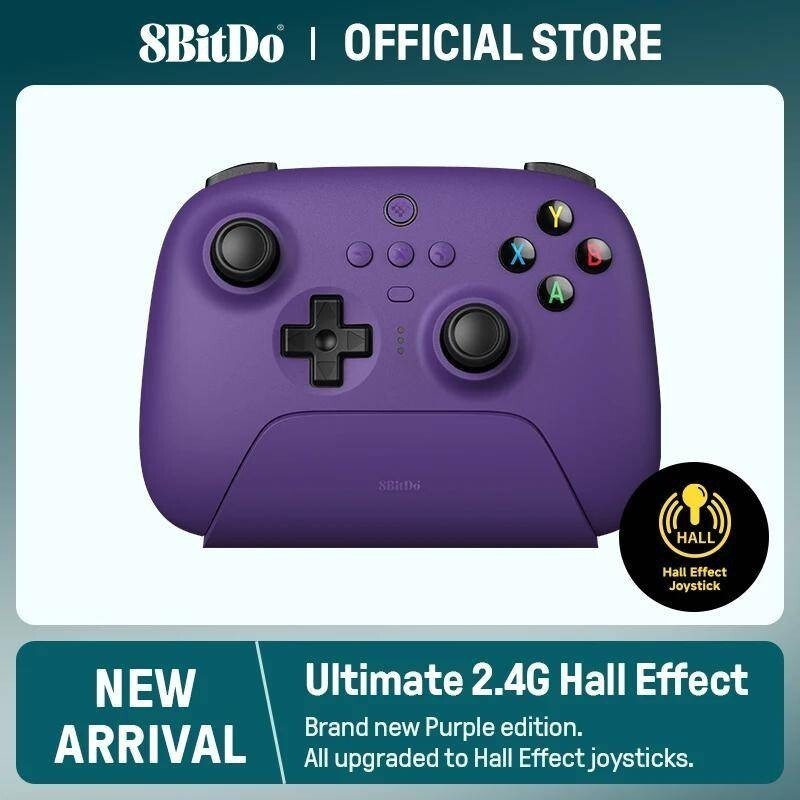 8BitDo ใหม่ Ultimate 2.4G Hall Effect จอยสติ๊ก Update Gaming Controller สําหรับ PC Windows Steam Dec