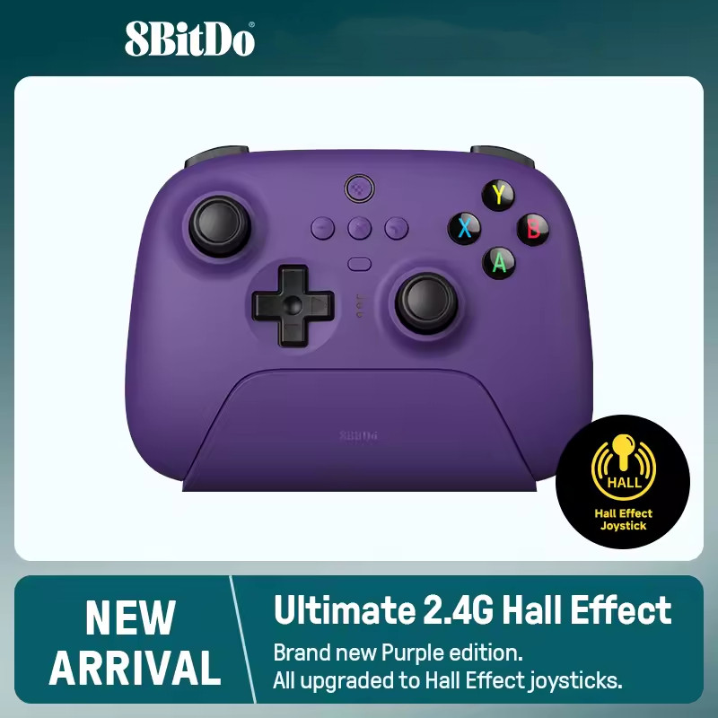8BitDo ใหม่ Ultimate 2.4G Hall Effect จอยสติ๊ก Update Gaming Controller สําหรับ PC Windows Steam Dec