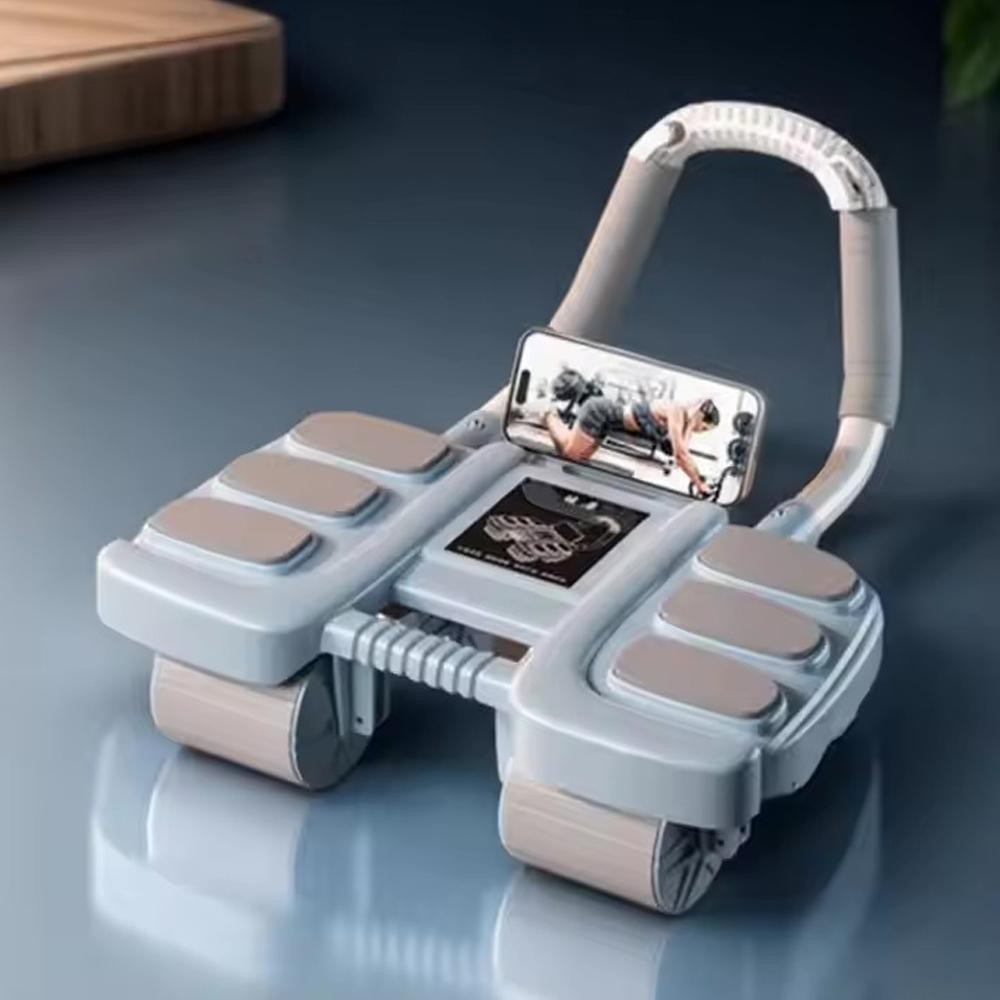 Six Elbow Support Abdominal Wheel Automatic Rebound Roller Training Equipment Mens Fitness And W0t4