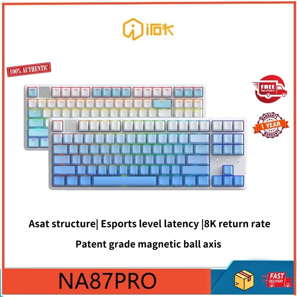 Irok NA87 PRO Magnetic Axis Mechanical Keyboard Full Key Hot swappable RGB Lighting 8K Return Rate U